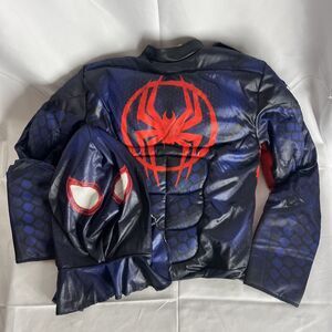 Spiderman Miles Morales Bodysuit Kids Jumpsuit Costume LRG 10/12 with mask